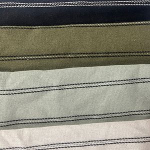 Kain metalik bergaris <span class=keywords><strong>Linen</strong></span> elegan desain baru untuk pakaian trendi - Product Image 2