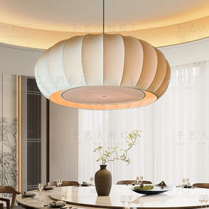 Lustre de restaurant de style français, crème, ovale, à LED, diamètre 80cm, 100cm, 120cm, lampe suspendue pour hôtel, boutique, chambre privée - Product Image 4