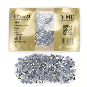 YHB Brillantin Kristall AB Nagel-Flachsteine Rivoli Schneeflocken Hotfix Sternförmige Strass-Steine für Schuhe Taschen Handys Kleidung - Product Image 1