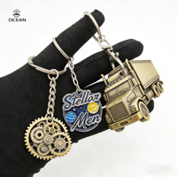 Porte-clés rond en métal de style unique, vente en gros d'usine, porte-clés en métal, anneaux porte-clés