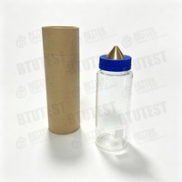 1000ml Glass Jar Pycnometer Set for Fine Aggregate Specific Gravity Test, Spun Brass Top with 10mm Hole & Rubber Gasket