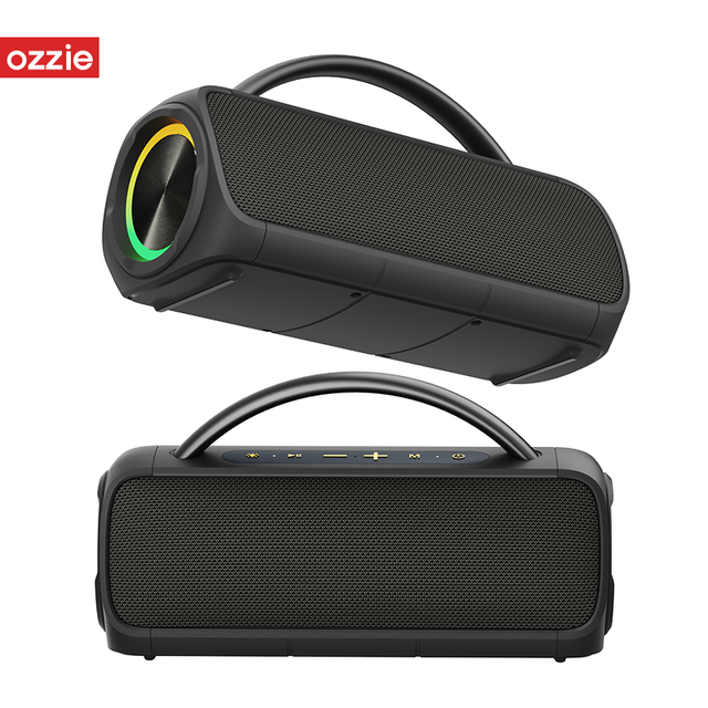 New Black 30W TWS Bluetooth Speaker IPX7 Waterproof with Handle Built in RGB Light Outdoor Event Speaker Accept Custom Logo