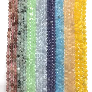 Wholesale Transparent Faceted Natural Stone Beads Crystal Gemstone Quartz Loose Beads For DIY Jewelry Making