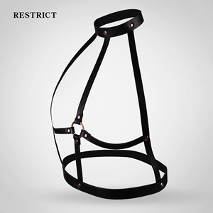 Harnais en cuir PU punk BDSM pour femmes, <span class=keywords><strong>cage</strong></span> de soutien-gorge, dispositif de retenue, taille unique, lingerie de poitrine réglable, exercices de Kegel - Product Image 5