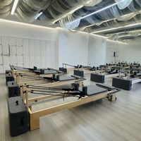 Máquina de Pilates Reformer Profesional Marrón, de Tamaño Completo, Grado Estudio, Ligera, con Núcleo de Madera de Arce Ecológica, para Ejercicio, Venta al por Mayor