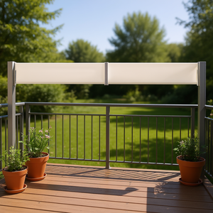 Toldo Lateral Retráctil para Patio, Color Crema, 66.9 x 472.4, Operación Manual, Brazo Plegable, Montaje en Pared, Tela de Poliéster - Product Image 2