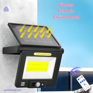 Luz de jardín solar para exteriores con control remoto inalámbrico, lámpara activada por movimiento, linterna de detección PIR, lámpara de pasillo, resistente al agua - Product Image 2