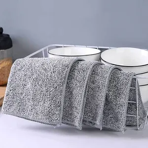 במבוק סיבי ניקוי מטליות שטיפת כלים בד סופג מעובה הסרת שומנים מטבח בד