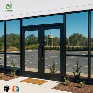 Topbright pintu etalase Hotel komersial Modern, keamanan eksterior kaca ganda berbingkai aluminium kedap suara dapat dilipat - Product Image 1
