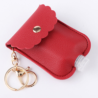 Petit étui de rangement pour désinfectant pour les mains, mini étui portable pour porte-clés de voiture, étui en cuir pour flacons vides