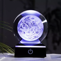 Boule de cristal personnalisée HDW Clear Fantasy Galaxy, vente flash, lumière de nuit LED sculptée en 3D pour cadeau du Nouvel An