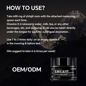 Suplemento de Resina del Himalaya Orgánica Pura al 30% al por Mayor, Marca Propia Personalizada, 75% de Ácido Fumarico, con Cuchara, para el Apoyo Inmunológico y Cardíaco - Product Image 3