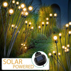 Lot de 4 lampes solaires LED extérieures à 10 têtes, effet luciole, oscillantes au vent, étanches IP65, blanc chaud 2700K, à intensité variable, faisceau 360°, pour jardin - Product Image 4