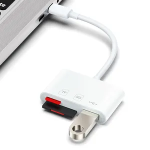 OTG adaptor mikro Universal, pembaca kartu Flash Disk USB Tipe C ke USB 3.0 TF SD 3 dalam 1 multifungsi untuk ponsel Android Laptop