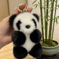 Porte-clés en peluche panda mignon en coton pour cadeau, vente en gros