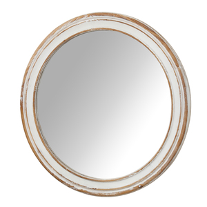 <b>Round</b> Wall <b>Mirror</b> 27.5 Inches Wooden Farmhouse Circle <b>Mirror</b> For <b>Bathroom</b> Bedroom Entryway Living Room Kitchen - Product Image 3