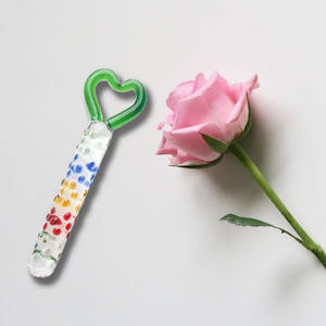 Tapón Anal Vaginal de Vidrio de Borosilicato Alto con Forma de Corazón de Diente de León, Partículas Grandes, Fricción para el Pene, 100% Impermeable, 215x56mm - Product Image 4