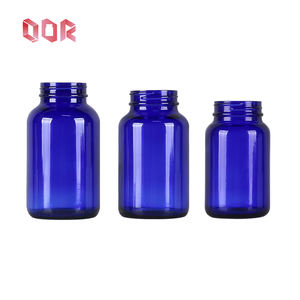 Custom Logo Glass Capsule <b>Bottle</b> Wide Mouth Clear Matte Round Cylinder Shape Health Supplement Medicine <b>Pill</b> Container - Product Image 2
