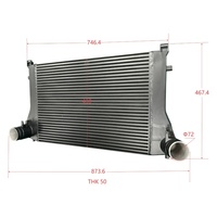 Intercooler para A3 S3 VW GOLF GTI MK8 1.8T 2.0T TSI EA888 Entrada y Salida de 70 mm 640*410*65MM