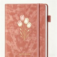 Carnet de notes personnalisé avec impression de fleurs de tulipes, format A5, carnet de notes de qualité supérieure, cadeau pour femmes