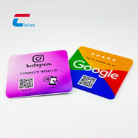 Plaques NFC personnalisées en acrylique avec affichage de code QR programmable pour avis Google