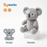 Peluche Koala Grise Personnalisée Grandes Oreilles Marque Wildlife Cadeau Souvenir
