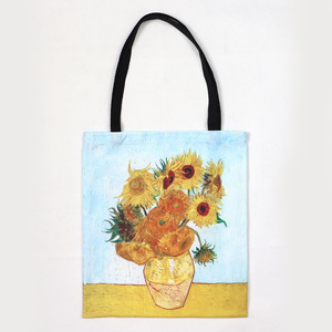 High quality van gogh oil painting shopping <strong>bag</strong> famous <strong>art</strong> oil painting woman tote <strong>bag</strong> reusable shopping <strong>bag</strong> canvas pouch
