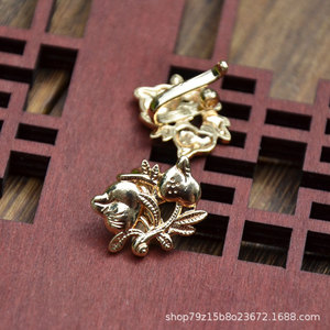 Pure Copper Butterfly Ruyi Flower <b>Button</b> Earring Brooch Jewelry Accessories Plated Metal Decorative Findings For DIY Crafting - Product Image 3