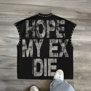 Camiseta sin Mangas Personalizada para Hombre, 100% Algodón Ecológico, Estilo Urbano Informal, Chaleco de Punto y Camiseta - Product Image 1