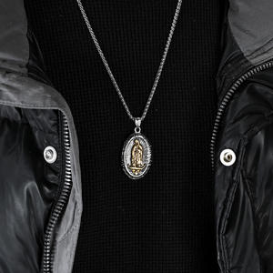 Hip Hop Vintage religioso Anti no deslustre Virgen María Pvd Acero inoxidable moda joyería colgantes collares para hombres mujeres 2025 - Product Image 6