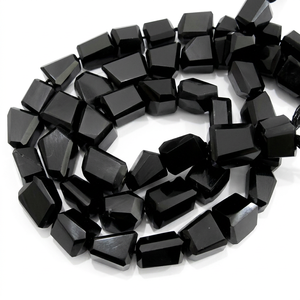 Perles de spinelle noire naturelle découpées au laser de 10 mm à 12 mm - Product Image 1