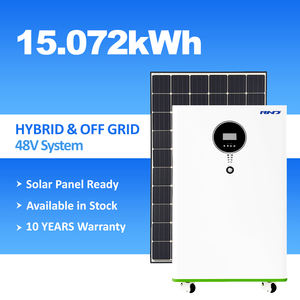 Système de stockage d'énergie solaire domestique tout-en-un sur pied mobile avec batterie au lithium fer phosphate 48V 15kWh, BMS intelligent et CAN - Product Image 1