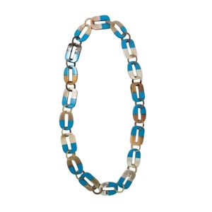 Collar Personalizable de Cuerno de Búfalo Natural con Detalles de Diamantes y Perlas, Cadena de Cuerda, Joyería Ecológica para Mujer - Product Image 2