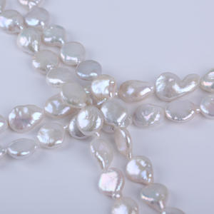 Vente en gros directe d'usine, collier rond en perles d'eau douce de 11-12 mm, perles semi-finies plates avec des perles naturelles en vrac - Product Image 5