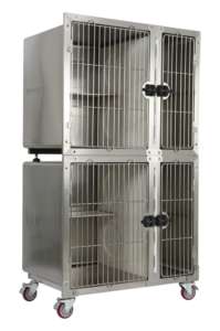 Gabbia per Gatti Mobile Personalizzata con Angoli Arrotondati, Set Condominio per Gatti Impilabile e Assemblabile su Ruote - Product Image 5