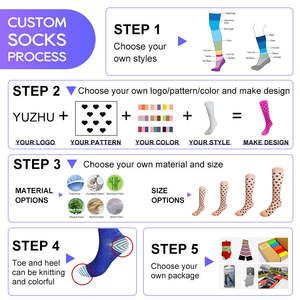 Kaus kaki kompresi telanjang kustom kaus kaki kompresi pijat kaki refleksologi spandeks nilon setinggi lutut manufaktur kaus kaki kompresi - Product Image 3