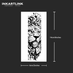 Autocollant de <span class=keywords><strong>tatouage</strong></span> semi-permanent réaliste Lion <span class=keywords><strong>Horloge</strong></span>, longue durée 2 semaines (15 jours), imperméable, pour hommes et femmes, art corporel pour bras, vente en gros - Product Image 4