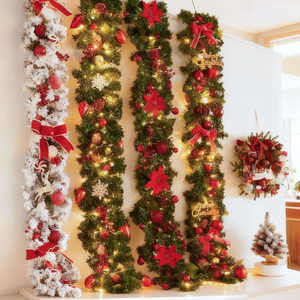 <span class=keywords><strong>Guirnalda</strong></span> de Navidad de 1.8m con Lentejuelas Brillantes, Decoración Festiva Reutilizable para Árbol de Navidad, Chimenea, Escaleras y Fiestas Navideñas - Product Image 1