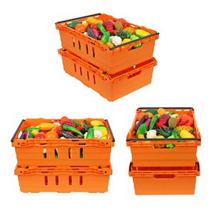 QS Stackable Lưu Trữ Thu Hoạch Hộp Bale Cánh Tay Thùng Màu Đen Nhựa Thùng Cho Các Loại Trái Cây Và Rau Quả Thùng Nhựa Rau - Product Image 2