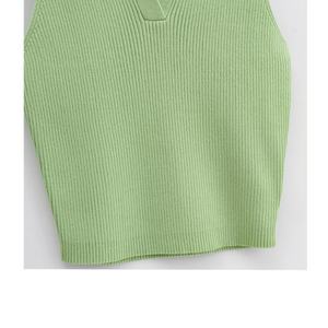 Camiseta de Tirantes de Punto Transpirable de Verano para Mujer, Camiseta sin Mangas Corta Informal, Acanalada y Moderna - Product Image 5