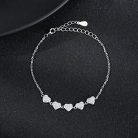 Nouveau produit Offre Spéciale personnalisé en forme de coeur Ins Style 925 Sterling Silver Charm Fine Jewelry Bracelet