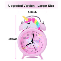 Horloge à Double sonnette licorne pour enfants, réveil avec rétro-éclairage, jolie horloge de bureau, décoration de la maison, cadeaux pour enfants