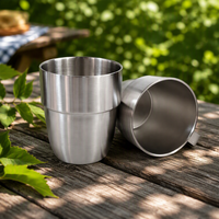 Offre Spéciale – Lot de 4 Tasses à Café Empilables en Acier Inoxydable de 10 oz – Gobelets Isothermes Sous Vide pour Camping et Fêtes en Extérieur