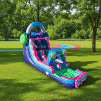 Toboggan gonflable commercial à une voie de 16 pieds avec piscine pour fêtes, certifié CE, garantie 3 ans, capacité maximale 500 personnes