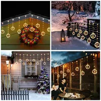 Guirlande lumineuse de Noël, lumières de jardin, décoratives, LED féériques, intérieur, télécommande, extérieur, pour les fêtes, suspendues, pour la maison, blanc chaud