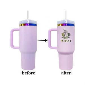 Outdoor Custom LogoBulk <b>Large</b> Capacity Valentine's Day 40oz rainbow Plated Tumbler for Laser Engraving - Product Image 1