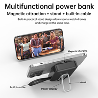 Banque d'alimentation A313 ASPOR 10000mAh Charge rapide sans fil magnétique Câble Type-C intégré Support portable Accessoires pour téléphone portable