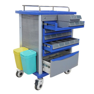 Медицинская тележка для медикаментов из АБС-пластика, двухсторонняя, с центральной блокировкой и выдвижными ящиками, от поставщика тележек для медикаментов - Product Image 3