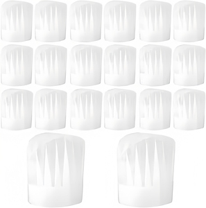 Chapeau <span class=keywords><strong>de</strong></span> chef jetable en papier 29x29cm, casquette <span class=keywords><strong>de</strong></span> cuisine pour la restauration et le service alimentaire - Product Image 1