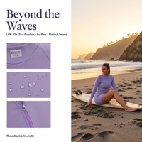 Haut de compression à manches longues avec logo imprimé, séchage rapide, protection UV, pour femme, surf, natation, gym, yoga, fitness